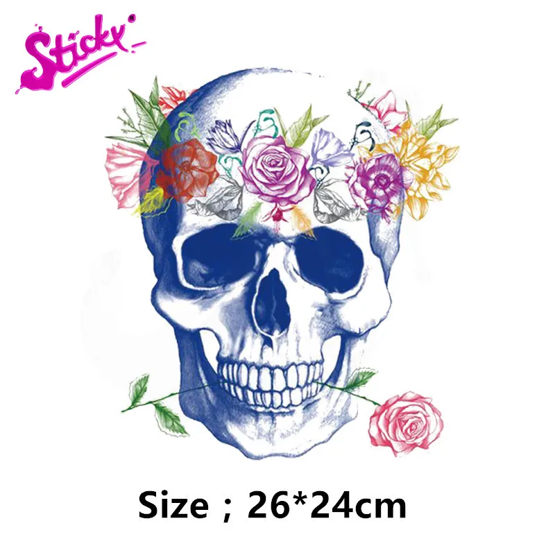 STICKY Rose Skull DIY Flag Skull Stripe Car Sticker Decal Decor Motorcycle Off-road Laptop Trunk Guitar PVC Vinyl Stickers