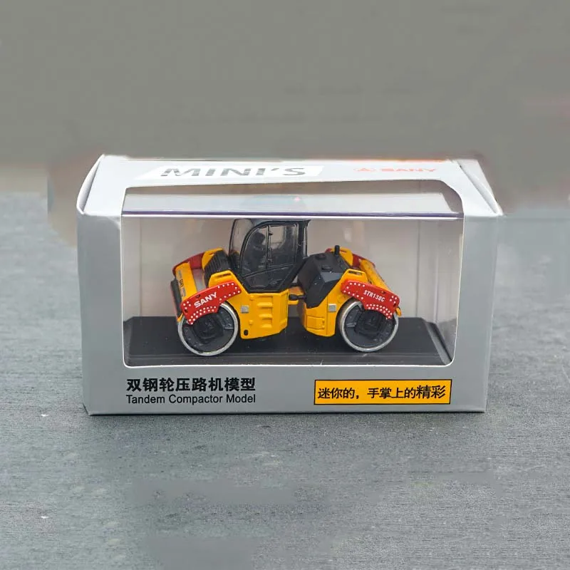 1/87 Mini Trinity SANY Crane Excavator Pump Truck Mixer Road Roller Rotary Rig Alloy Engineering Machinery Model Car Toy collect