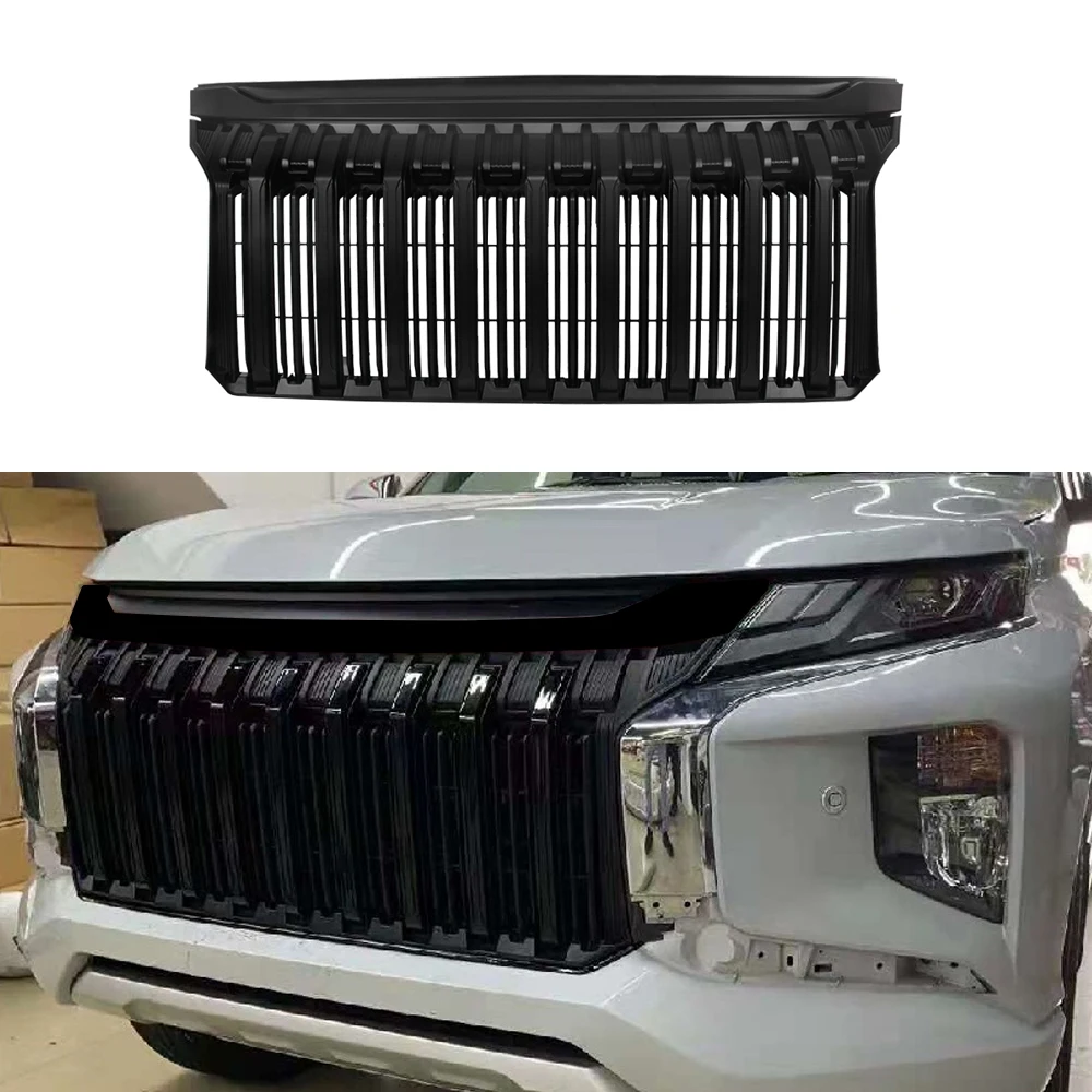 Modified For TRITON Racing Grills For TRITON L200 2019 2020 2021 Front Radiator Grill Car Accessories Bumper Grilles Mesh Cover