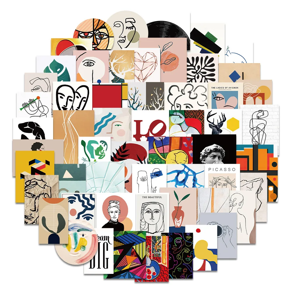 10/30/65pcs Abstract Art Graffiti Stickers Aesthetic Line Cartoon Decal Decoration DIY Laptop Wall Phone Guitar Suitcase Car Toy