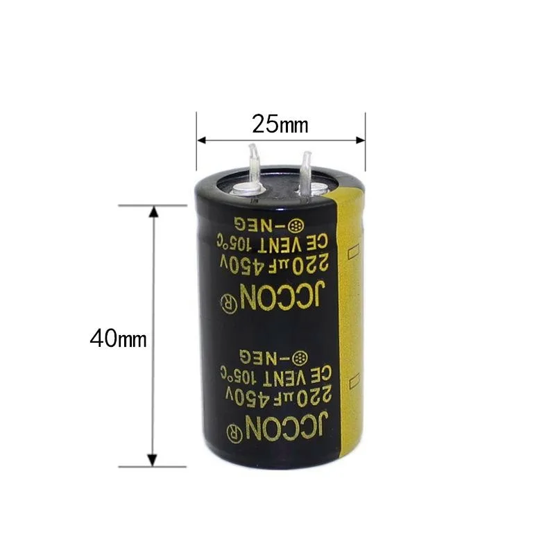 450v220uf JCCON القرن الألومنيوم كهربائيا مكثف حجم 25x40 الصوت مكبر للصوت الصوت