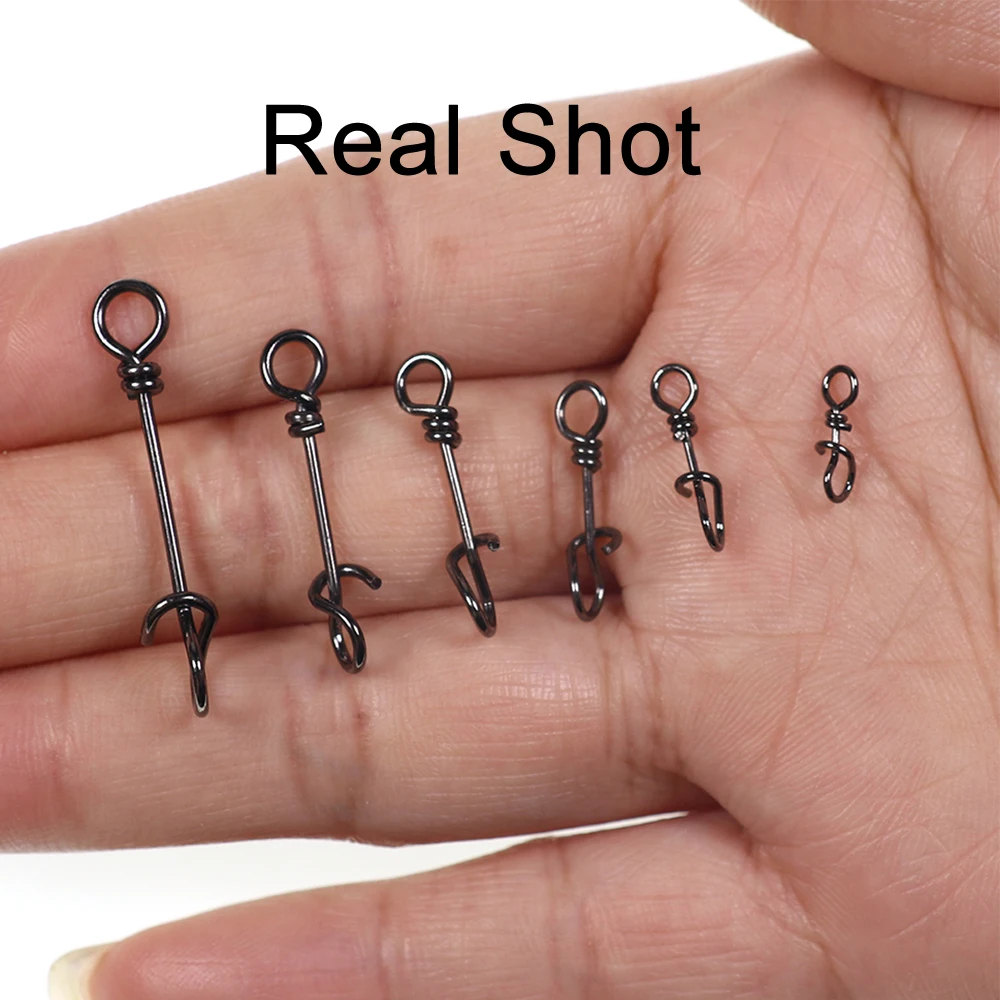 Bimoo 50 Stück Edelstahl Schnellverschluss-Klemmverschlüsse für Streamer-Köder, Drop-Rigs-Verbinder, Salzwasser-Angelzubehör – Detail 8