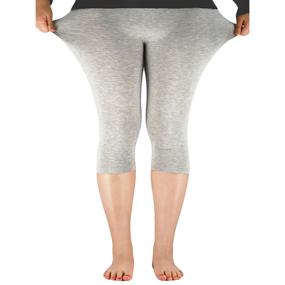 2020 gorąca sprzedaż Plus Size kobiet legginsy Casual jednolity wiosenny lato modalne legginsy bawełniane w pasie spodnie rozciągliwe Dropshipping