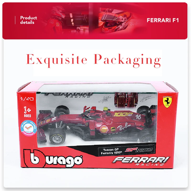 Bburago 1:43 Red Bull Racing F1 Car RB16B &Ferrari SF1000 & Benz W10 Simulation Alloy Automobile Model