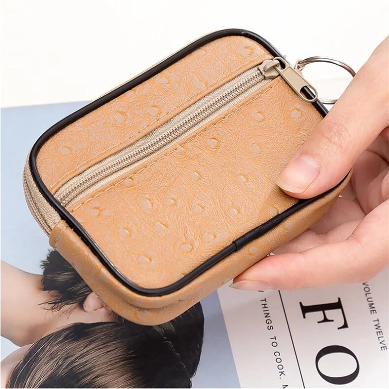 Men Small Coin Bag Casual Style Zipper Change Purse Pouch Wallet Pouch Bag Purse Mini Soft Men Women Card Coin Key Holder