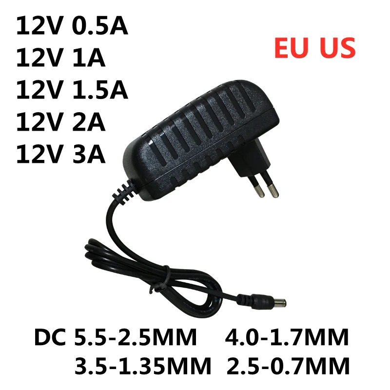 1PC AC 100-240V DC 12V 0.5A 1A 1.5A 2A 3A Converter power Adapter Charger Power Supply 12 V Volt for LED light strips EVD CCTV