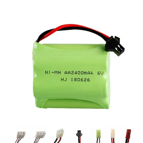 Никель-металлогидридные аккумуляторы 6В 2400mAh с зарядным устройством для RC игрушек 1-5 шт