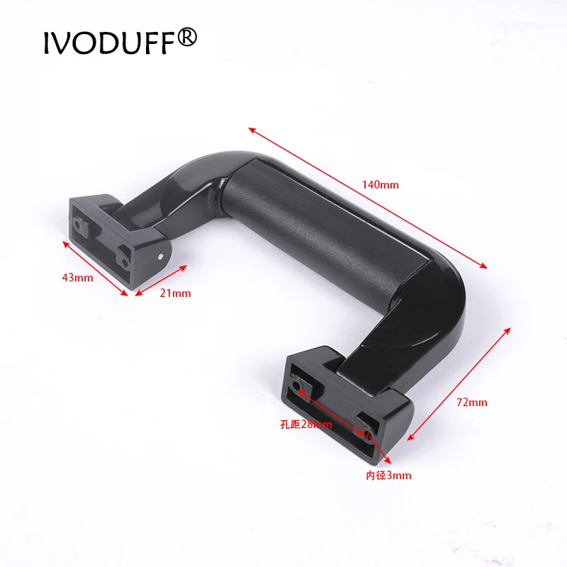 1x Black Color Retro Modern Box Plastic Holder,Suitcase Holder Arch Furniture Hardware,Tool Handle For Suitcase