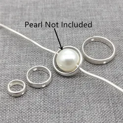 5 Pieces of 925 Sterling Silver Plain Circle Bead Frames Fit 4mm 6mm 8mm 10mm Pearl