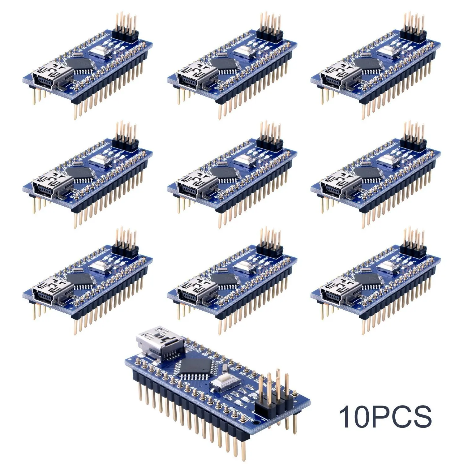 10Pcs Mini Nano V3.0 Atmega328p 5V 16M Micro Controller Board Module Voor Arduino