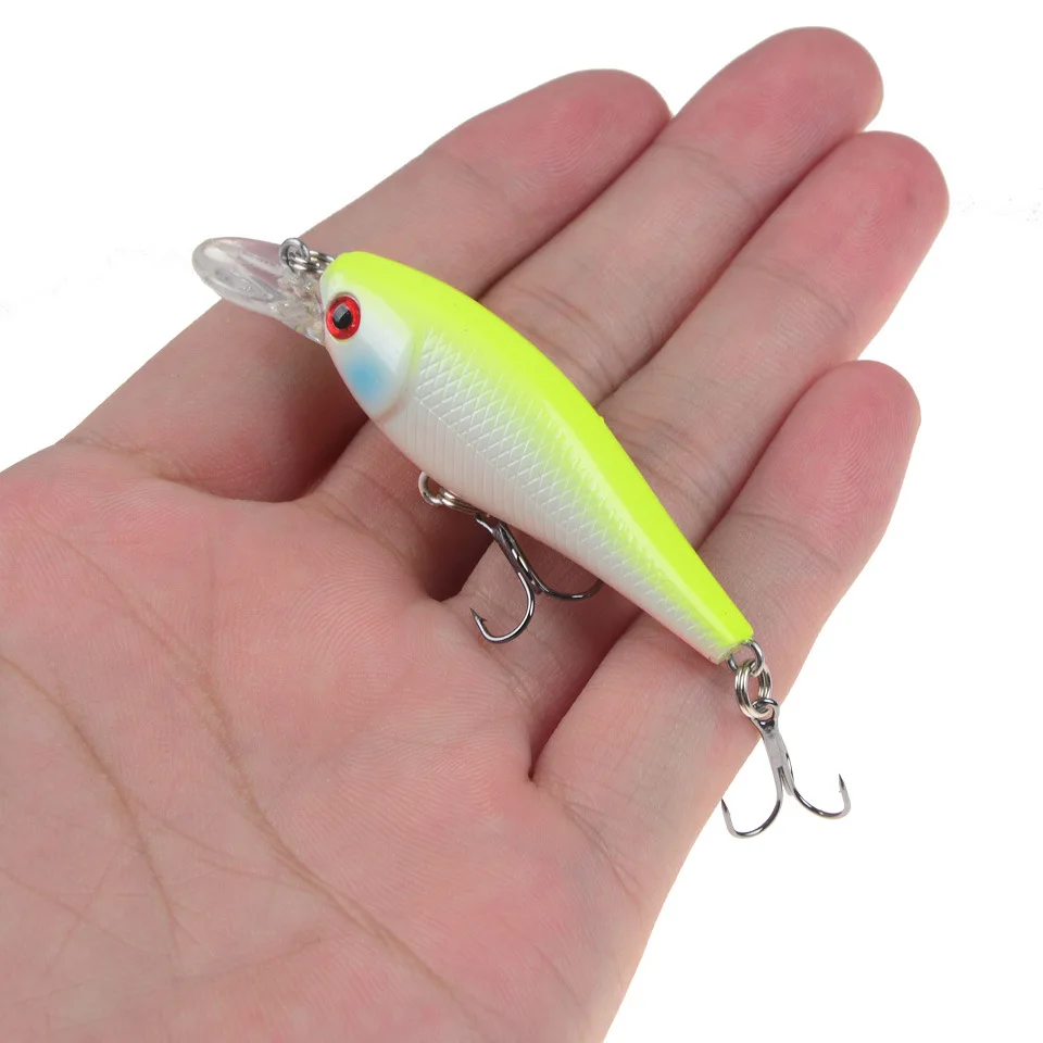 LEOSPORT 1pcs wobblers Minnow Fishing Lures Bass Crankbait Hooks Tackle Crank Baits 6.5cm/4.8g pesca