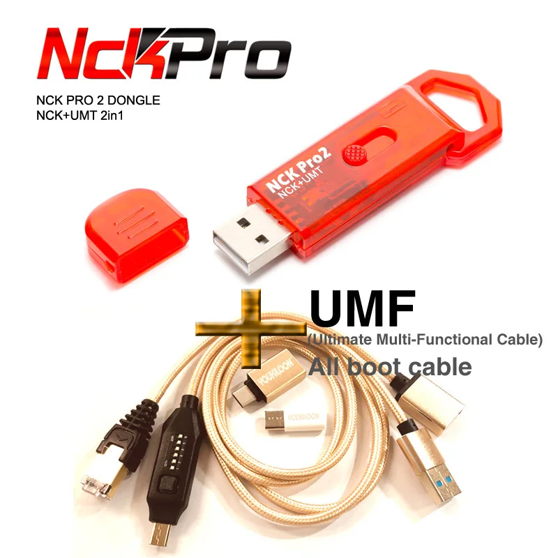 

Free Shipping 2023 Newest Original NCK Pro Dongle NCK Pro2 Dongl +MUF ALL BOOT CABLE ( NCK DONGLE+UMT DONGLE 2 in1 )