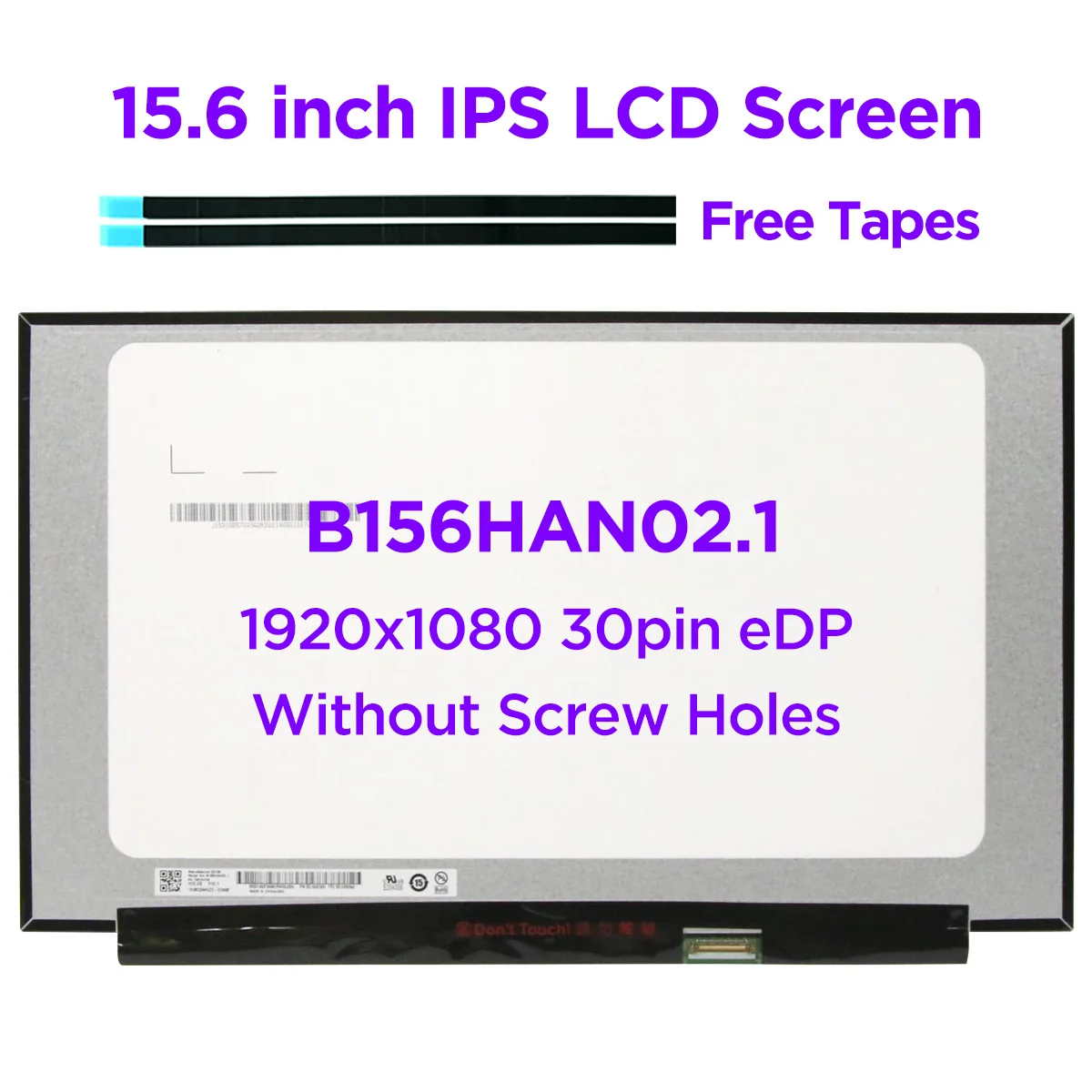 

15.6 Laptop LCD Screen B156HAN02.1 Fit LP156WFC-SPD1 NV156FHM-N48 N156HCA-EAB For Lenovo S340-15 3-15ARE ThinkPad T590 30pin eDP