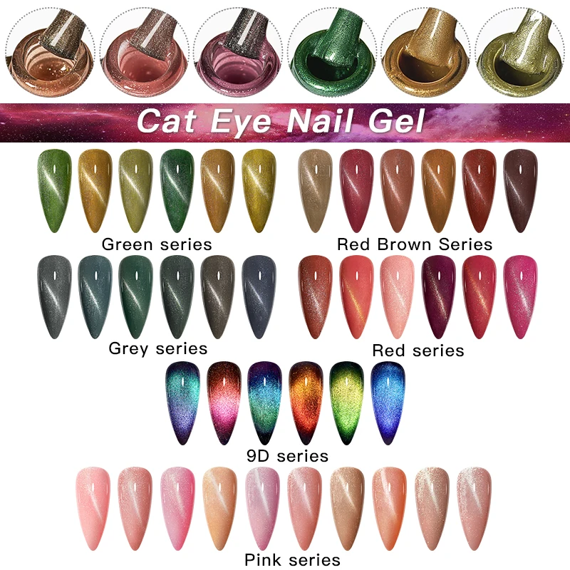 MSRUIOO Cat 'S Eye Magnetic Nail Polish Gel 5Ml เล็บเจล Polish Soak Off UV LED เล็บเคลือบเงาแลคเกอร์ฐาน Top Coat