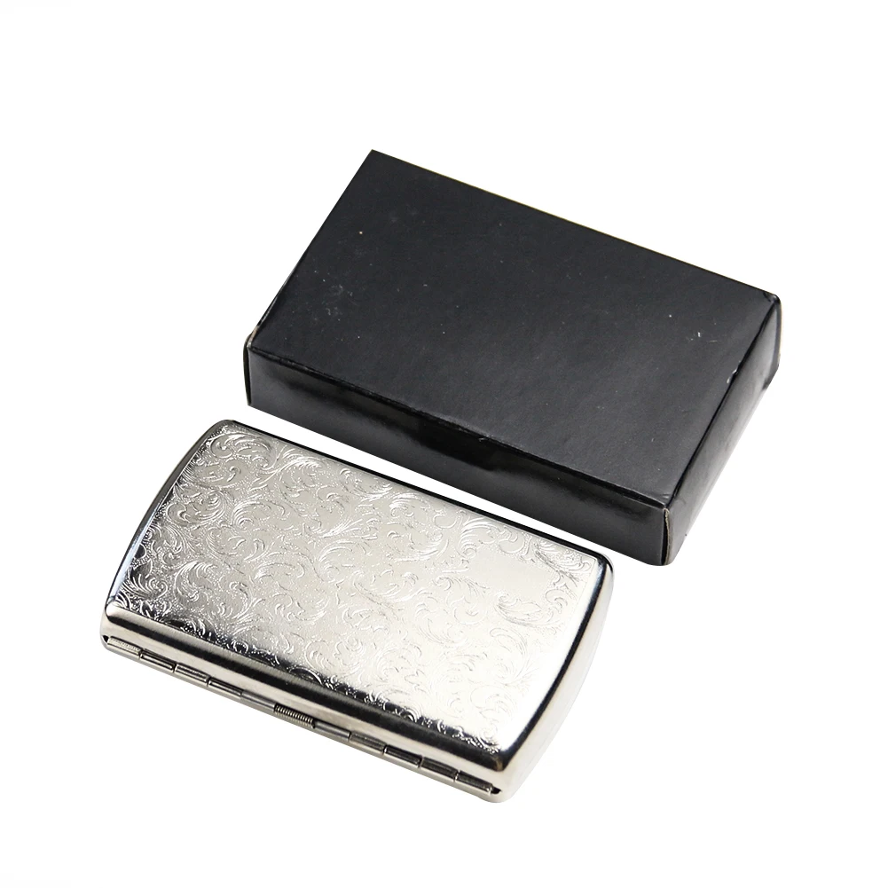 Aluminium Sigaren Cigarete Case Draagbare Pocket Box Houder Voor 20 Sticks Opbergcontainer Cadeau Roken Accessoires Random