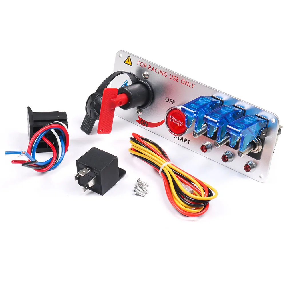 12V Auto LED Racing Car Ignition Engine Start On/Off Push Toggle Switch Panel  5 in 1 Toggle Switches