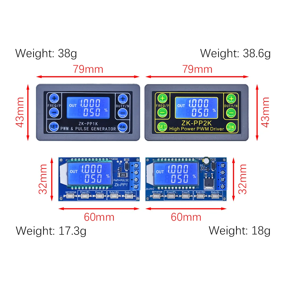 ZK-PP1K Dual Mode Signal Generator ZK-PP2K PWM Motor Speed Controller Regulator 8A 150W Frequency Duty Cycle Adjustable Module