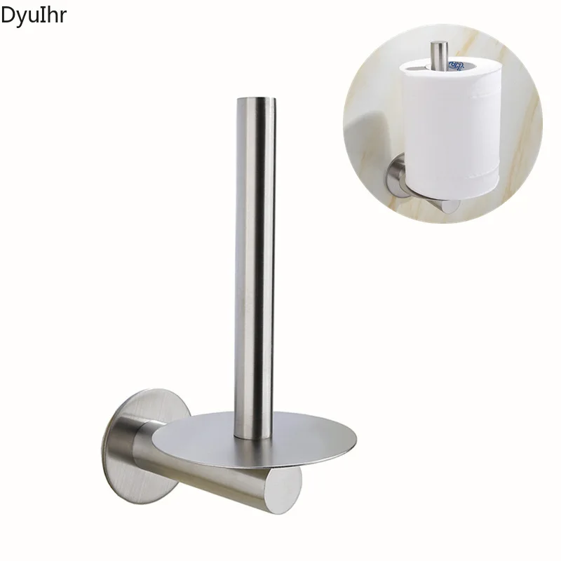 Vertical toilet paper holder toilet paper roll holder creative wall-mounted non-perforated toilet paper towel holder DyuIhr