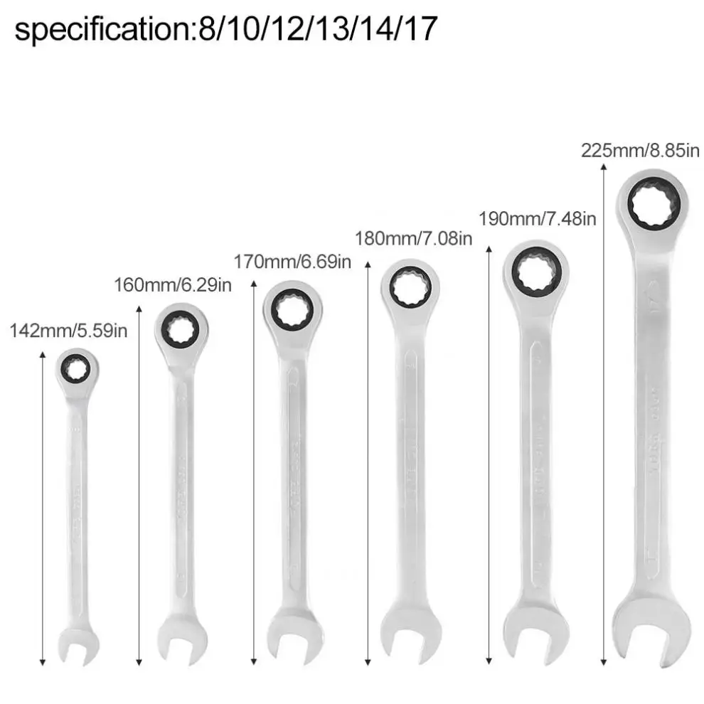 6db 8-17mm/9pcs 8-19mm Ficam Munkaeszköz Összeállítás Csavarkulcs állítsa fogas Porond Ficam számára installation/maintenance  Króm Vanádium