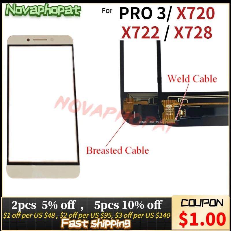 Novaphopat дигитайзер ЖК-дисплей передняя стеклянная панель для LeTV Pro3 Pro 3 X720 X725 X727 X722 X728 сенсорный экран стеклянный объектив