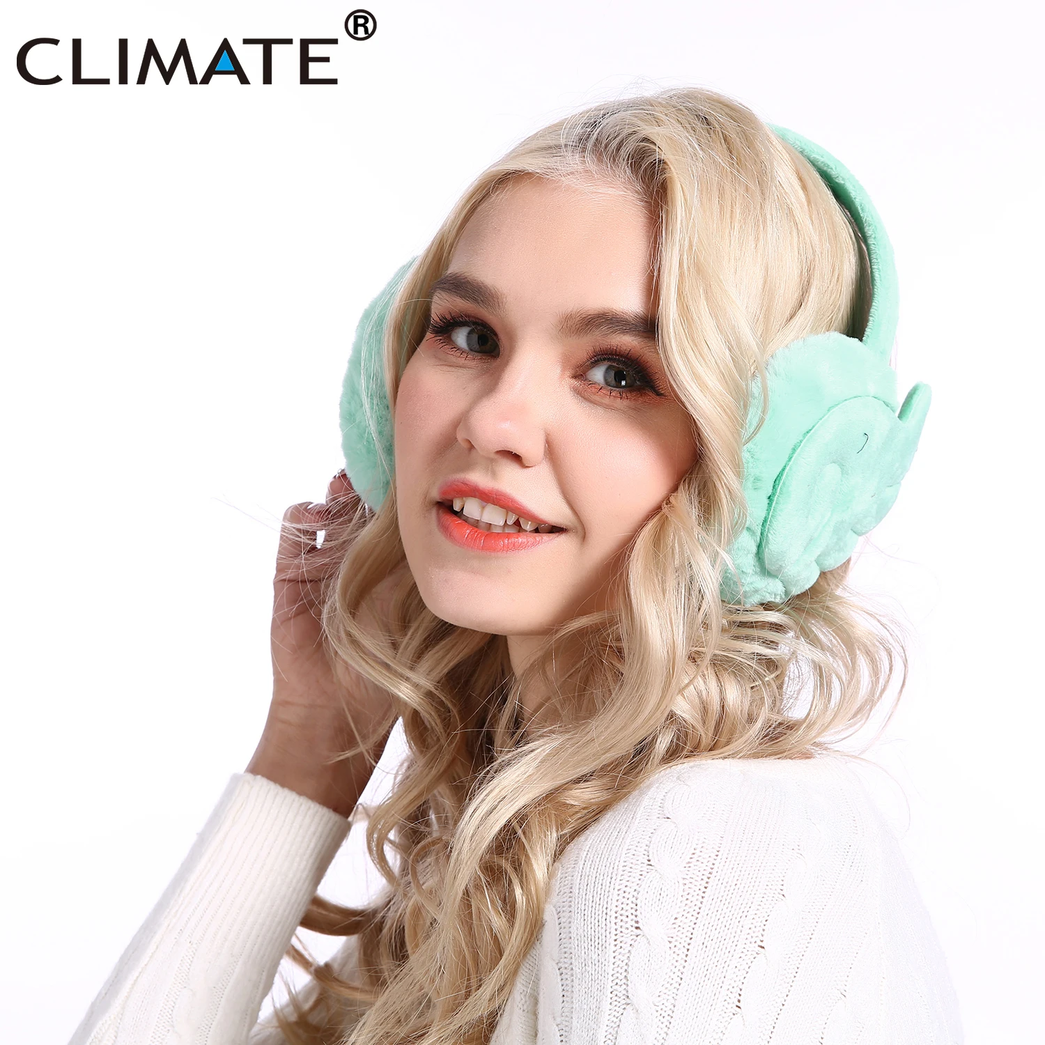 CLIMATE Women Cute Earmuffs Angle Ear Muffs Lovely Wing Ear Muff Warmer Lovely Warm Ear Muffs for Women Teenager Girls