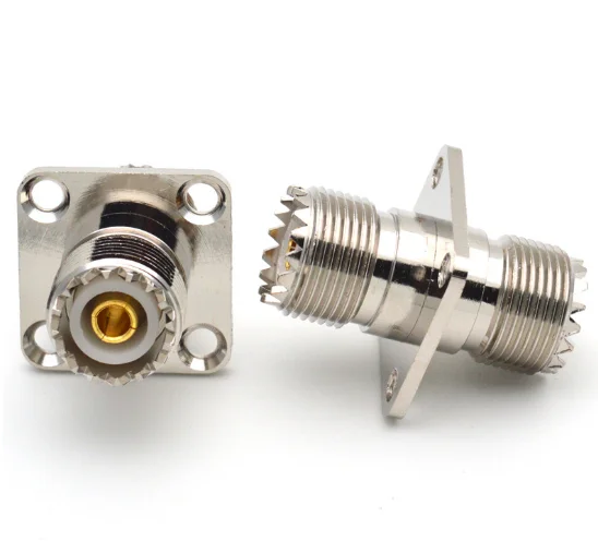 1pc UHF SO-239 PL-259 Weibliche zu UHF Weibliche Jack 4 Loch Flansch Panel Montieren Coaxial Connector adapter