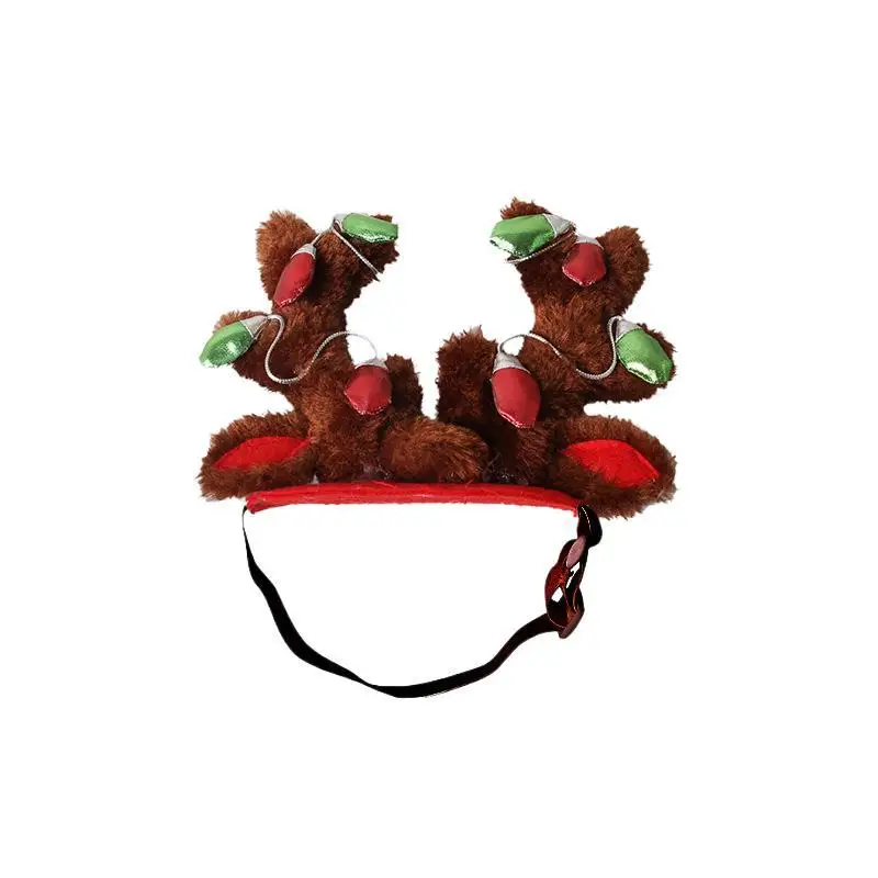 Christmas Hat for Dogs Accessories Antlers Dog Hat Holiday Dress Dog Clothes New Year Costume for Dogs Pets Hat Accessories