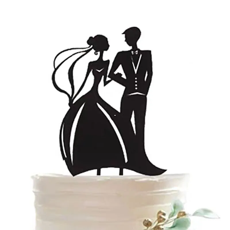novios tarta boda Cake Flags Love Heart Wedding Cake Topper Bride Groom Wedding Party Cake Baking Decor Engagement Cake Supplies