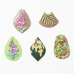 6PCS Colored Flowers Jewelry Accessories Hand Made Earrings Making Connectors DIY Pendant Jewelry Findings & Components Charms