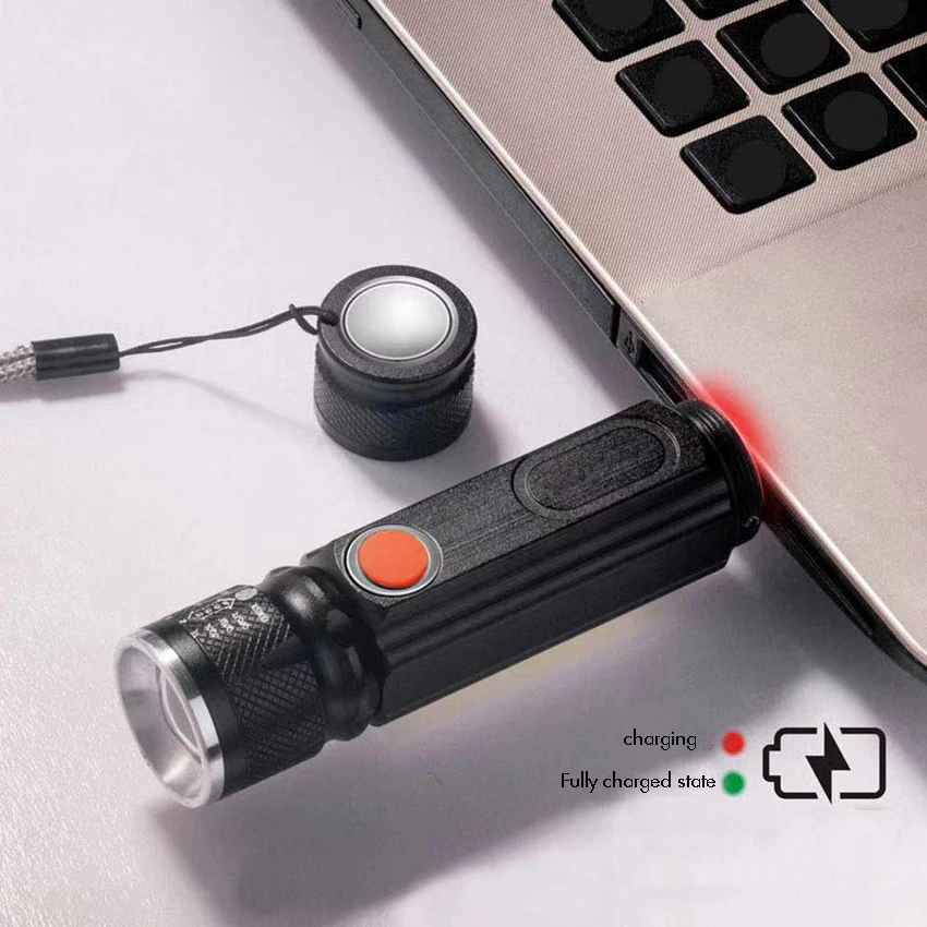 Latarka LED T6 wysokie lumeny latarki, przenośna lampy błyskowe z 3 trybami, Zoomable, wodoodporna do biwakowania na zewnątrz