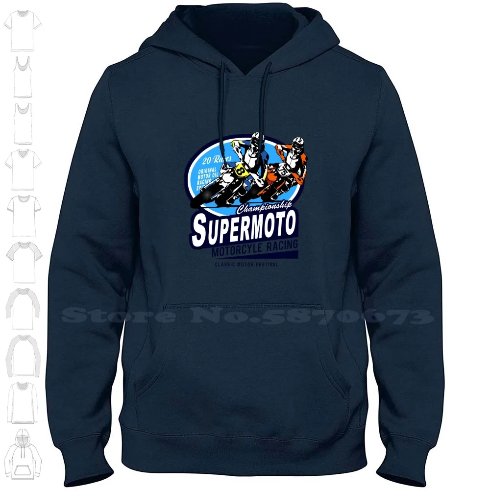 Supermoto-Supermotard 100% Cotton Hoodie T-Shirt Supermoto Supermotard Motocross Moto Cross Supercross Enduro Motorcyclist