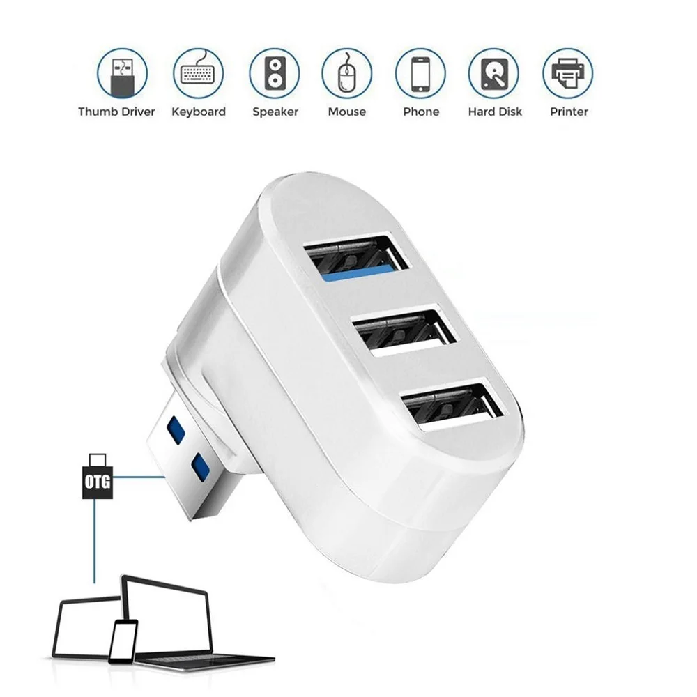 Высокоскоростной мини-разветвитель данных с 3 портами USB 3,0 для ПК, ноутбука, аксессуары для компьютера