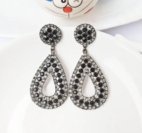 

Fashion Jewelry Vintage Rhinestone Exaggeration Big Water Drop Dangle Stud Earrings