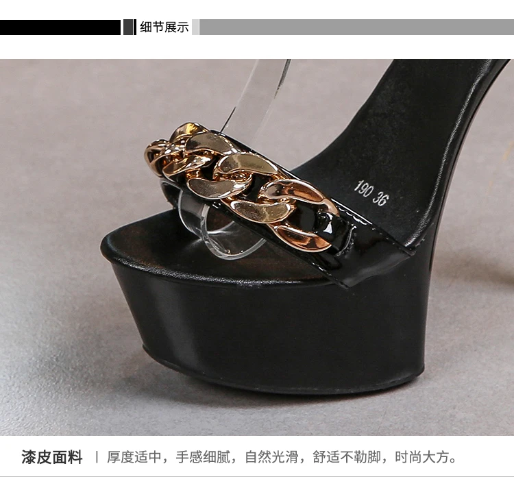 5 Inches High Heels Platform Sandals 6 Inches Ankle Strap Stripper Dress Party Models Show Nightclub Women Elegant Pole Dance