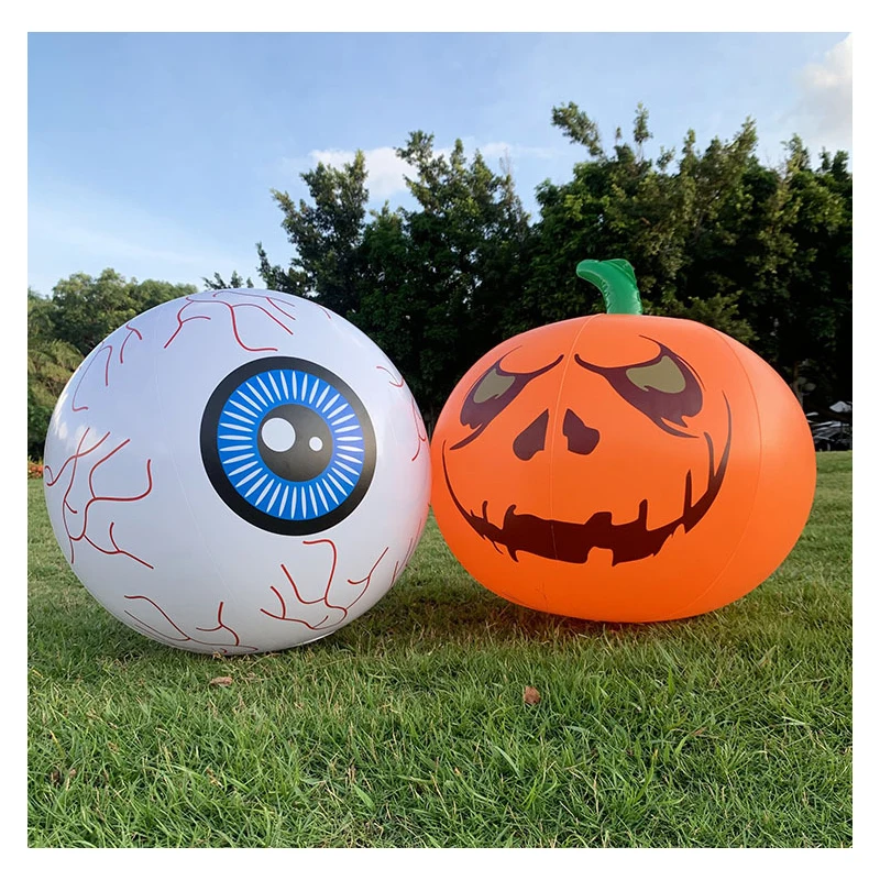 New!16 Inch LED Halloween Inflatable Remote Control Luminous Eyeball Colorful Color Change Party Garden Pool Decoration