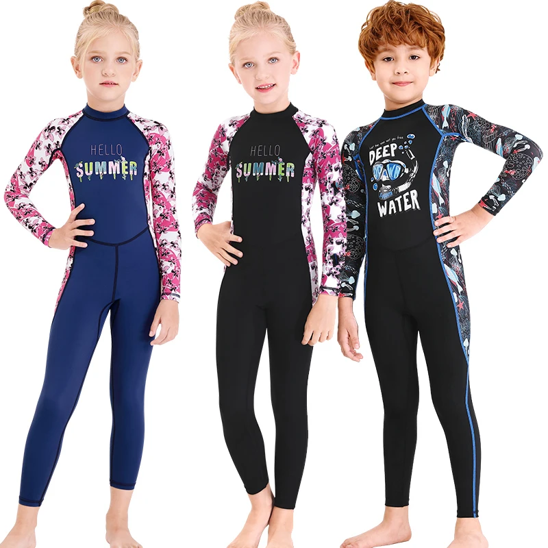 

Dive Sail UPF 50+ Rash Guards Kids Beach Diving Skin One Piece Swimsuit For Girls Boys quick-dry Sun Protective Swimming Suit
