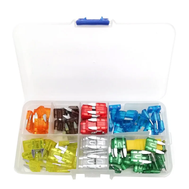 

7 Kinds AMP & Box Kit 120 Pcs Durable Universal Automobile Small Size Blade Fuse