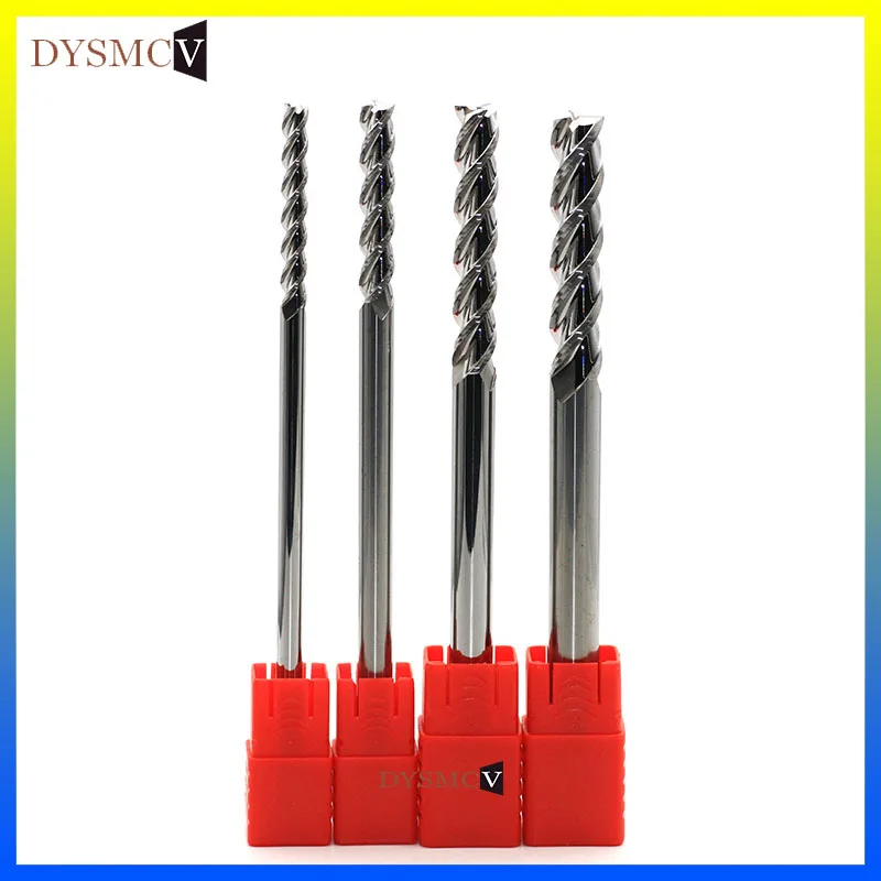 HRC60Milling Cutter Alloy Coating Tungsten Steel Tool  Aluminum Cnc Maching 3 Blade Endmills Top Milling Cutter Wood Milling Cut