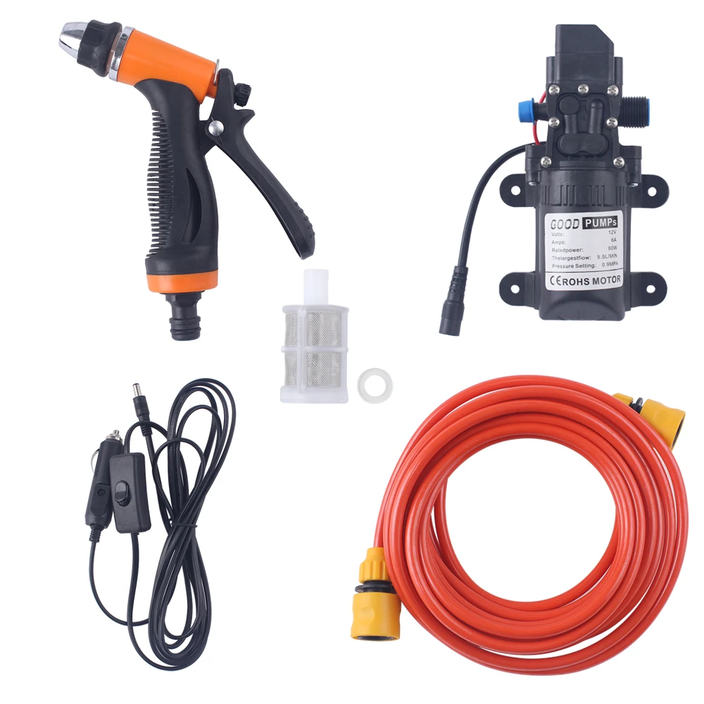 Pistola d'água de alta pressão para lavagem de carro, pistola de água multifuncional para lavagem de carro, lavagem de carro manual, spray de água 72w 12v