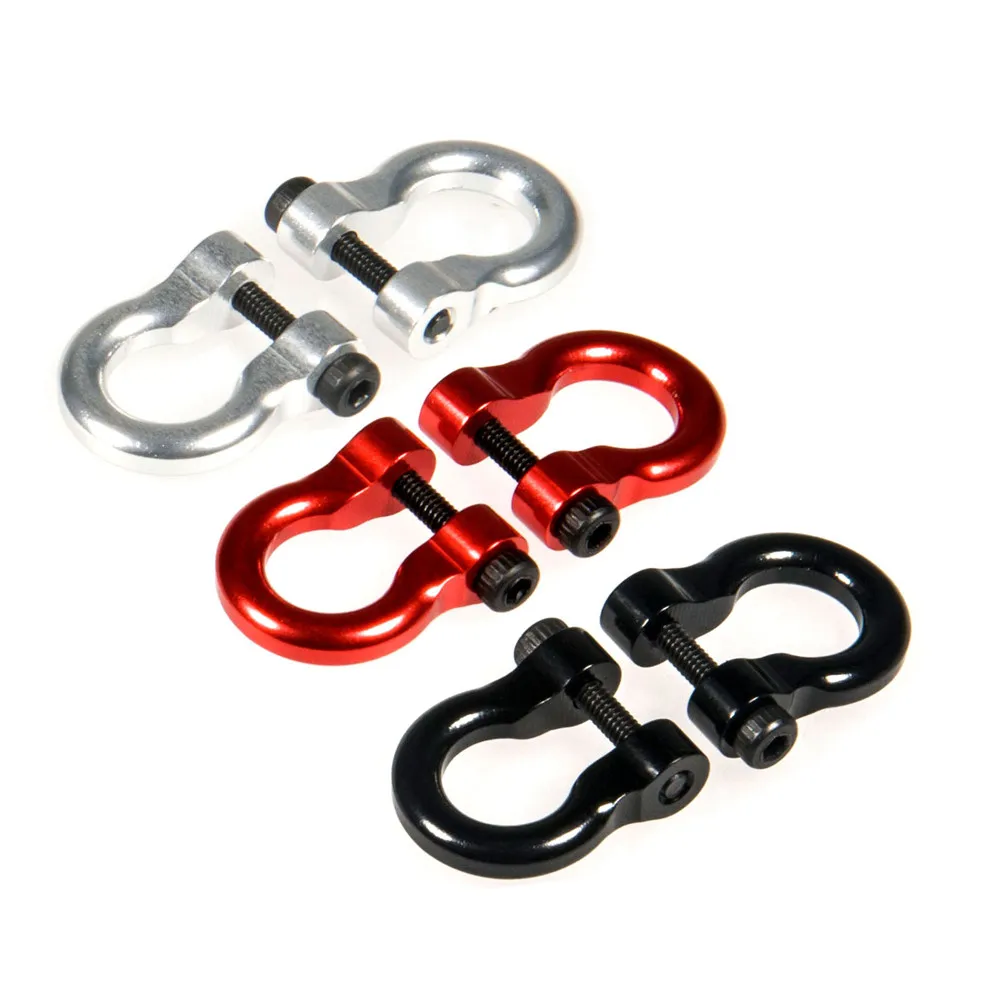 AXSPEED 2Pcs Metal Bumper D-ring Tow Hook Trailer Shackle for 1/10 RC Crawler Car TRX4 TRX6 Axial SCX10 90046 Upgrade Parts