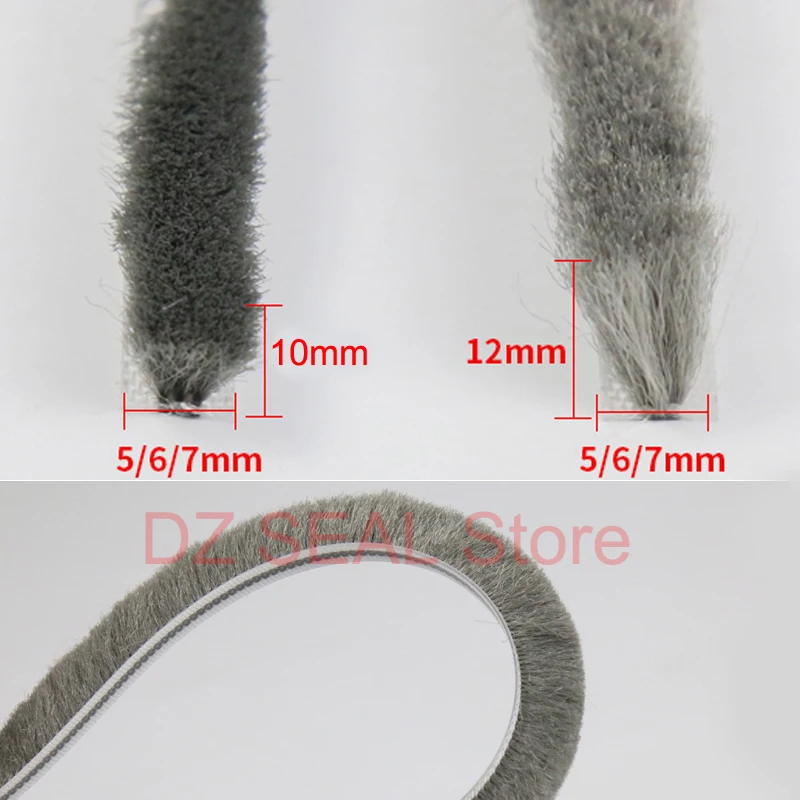 

10 Meters aluminum sliding door window brush pile seal weatherstrip draught excluder windproof weatherstrip
