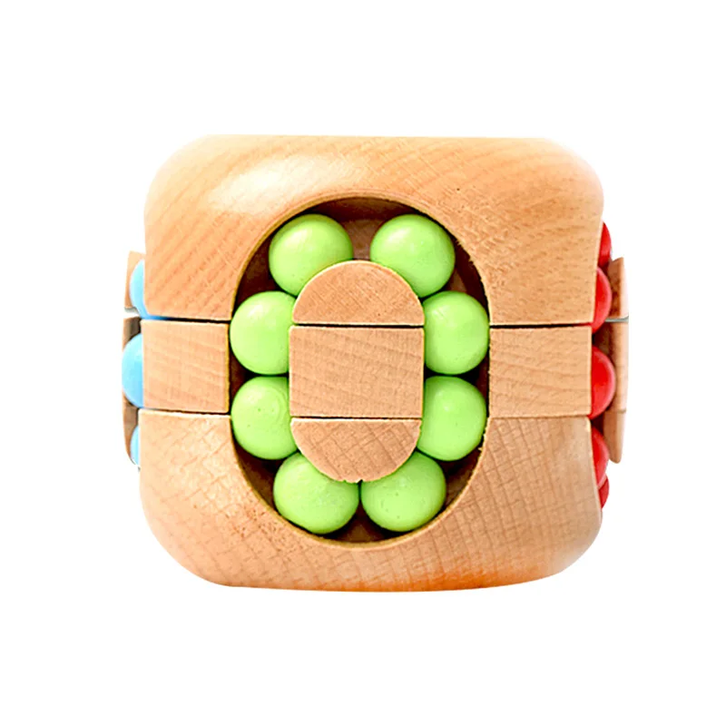 Rotating Magic Beans Cube Fingertip Fidget Toys Kids Adults Stress Relief Spin Bead Puzzles Children Education Intelligence Game