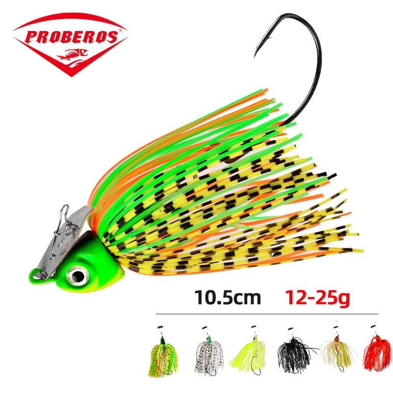 طعم صيد من PRO BEROS spnerbait 12-255G ، طعم معدني للسمك بالترتر واللحية ، معدات صيد السمك ، طُعم سبينر مع خطاف