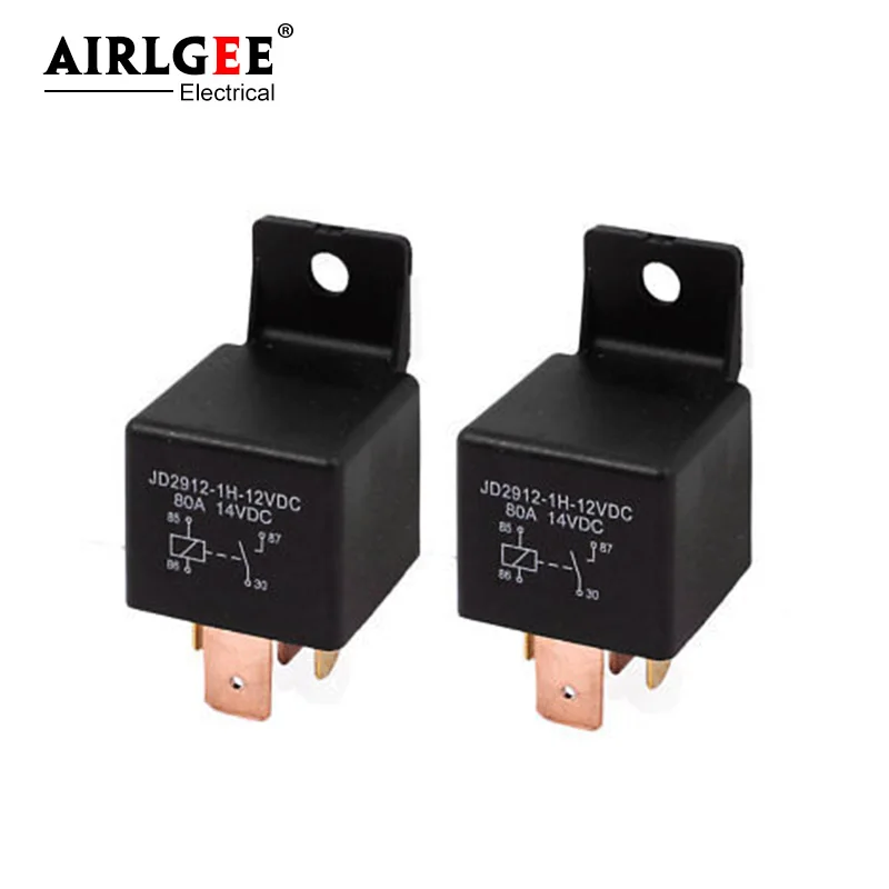 2 Pcs JD2912-1H 12V DC 80A 4 Pin SPDT Power Electromagnetic Relay Tuck Boat Vehicle Automotive Car Relay Switch