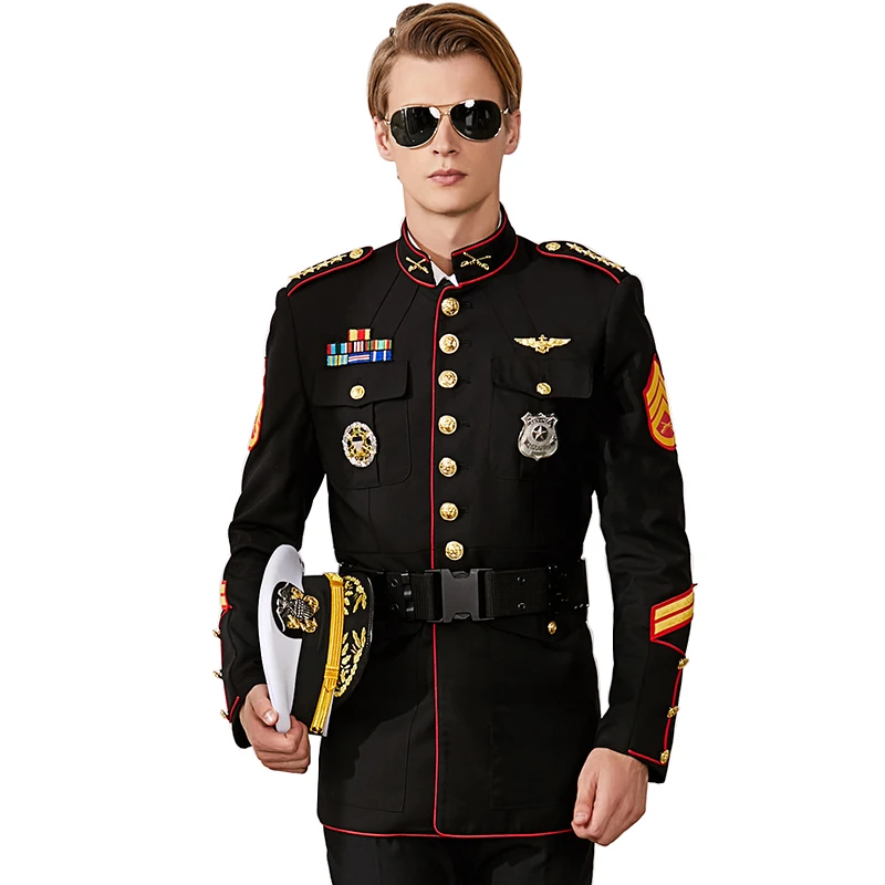 

Captain Uniform Set Ship Sailor Suits Stage Performance Pilot Costume Spring Autumn Men Slim Business Evening Dress Suits