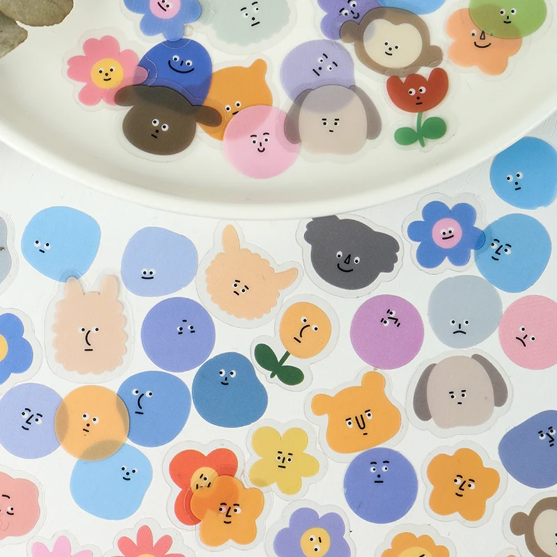 100 Pcs/Pack PET Bear Waterproof Scrapbooking Self Adhesive Stickers