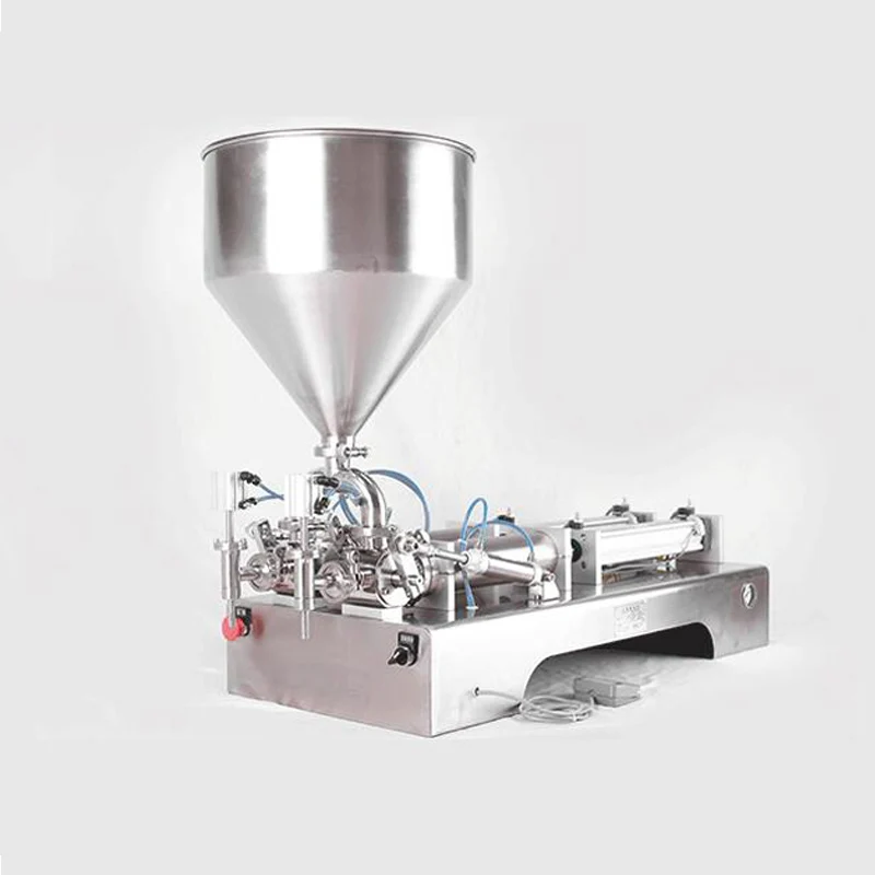 Pneumatic double head filling machine for olive oil honey peanut butter ketchup automatic filling machine