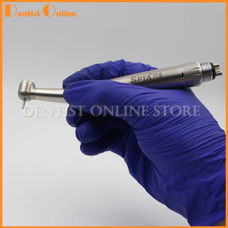 Dental Stainless Shell 6 Holes Fiber Optic LED Air Turbine Handpiece With Quick Coupling Dentisit Tools