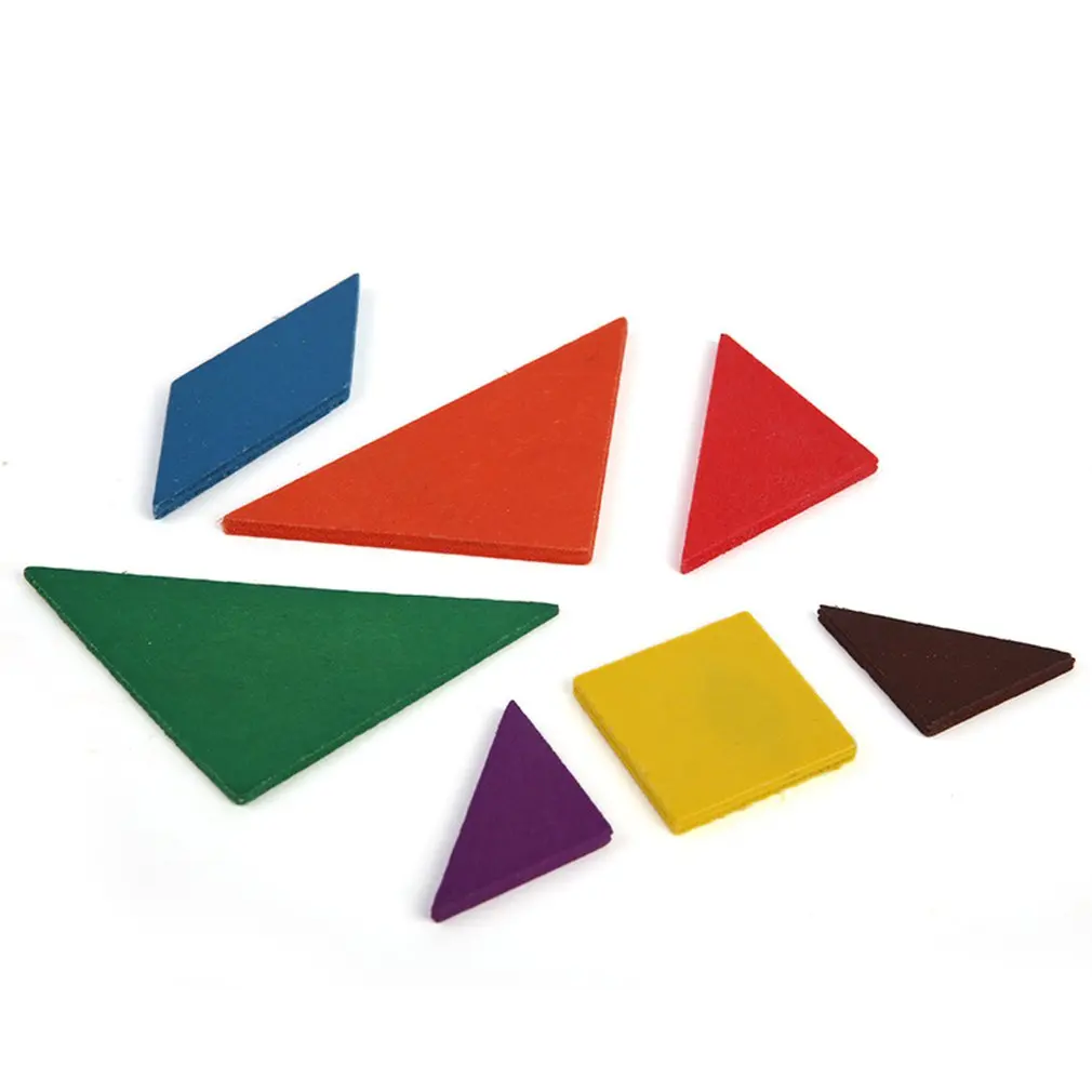 Fun Wooden Geometry Rhombus Tangram Puzzle Shape Cognitive Intellectual Development Children's Educational Enlightenment Toy