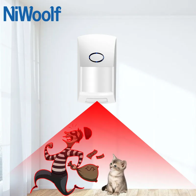 433MHZ PET Immune PIR Detector Motion Sensor 25KG Animal Infrared Detector For Smart Life Home Burglar Alarm System